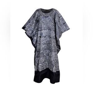 Declaj Clothing original hand sewn pullover dolman maxi black tiedye gown/kaftan